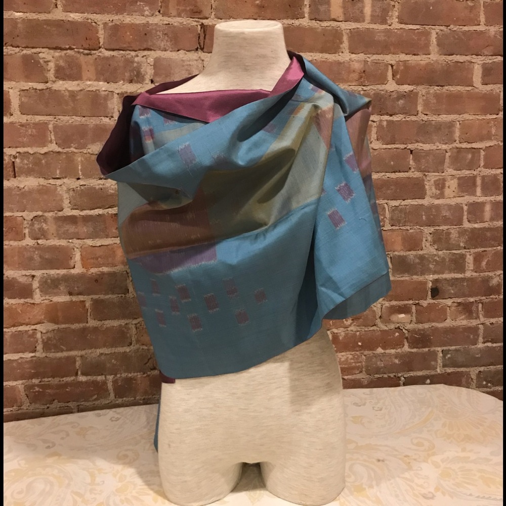 Imperio Multicolor 100% Silk Rectangular Scarf. N… - image 4